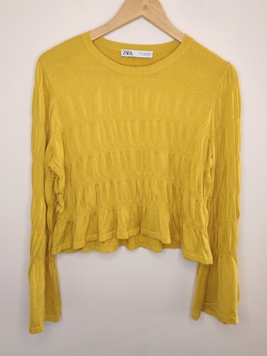 Zara mustard yellow smocked - mustard,