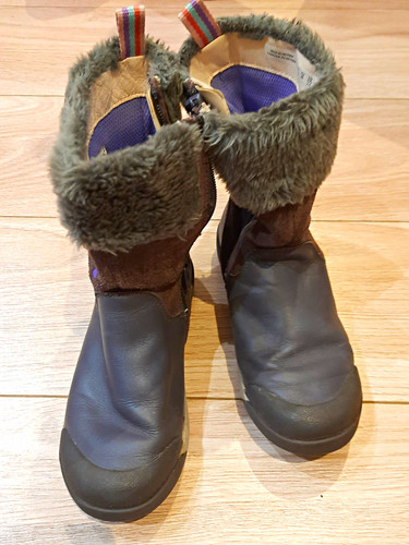 Clarks girls grey leatherboots - clarks,