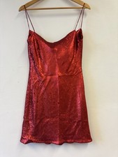 Zara Asos Red Sequin Occasion Party Mini Slip Dress Fully Lined UK S 8