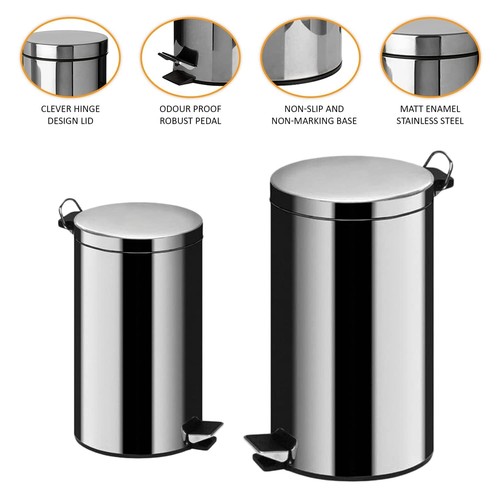 Pedal bin stainless - bin, steel