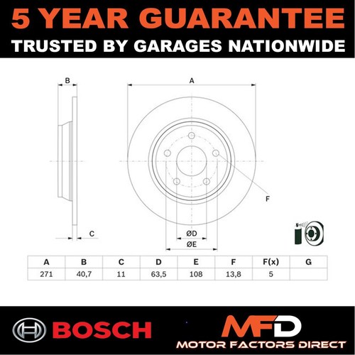 Brake disc rear bosch - 2x,