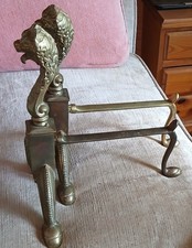 Pair Vintage Brass Fire Dogs