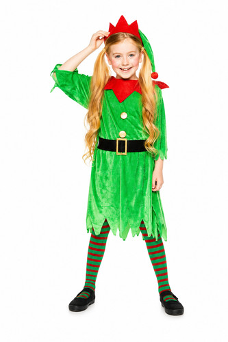 Girls christmas elf costume - girls,