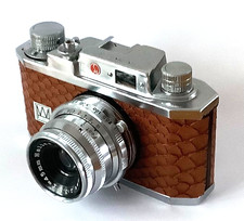 VINTAGE HALINA 35X.  RICH BROWN LIZARD SKIN COVERED