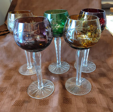 VINTAGE SET OF 5 BOHEMIAN CUT
