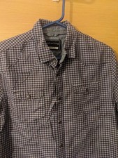 Mens Red Herring Check Pearl Snap Double Chest Pocket Shirt Size M