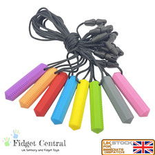 Gem Chewlery Necklace Kids Adults Autism ADHD Biting Sensory Chew Teething Toys 