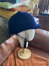 Unworn Gatehouse Navy  Velvet Show/ Hunt Hat Juenesse Leather Harness 55