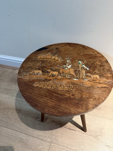Vintage indian pedestal table