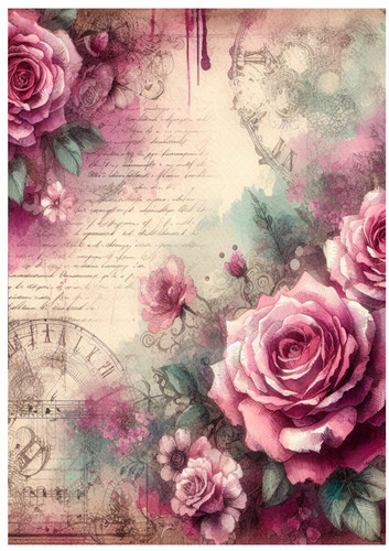 Vintage flowers fuchsia rose - flowers,,
