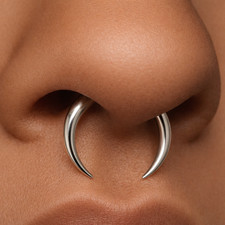 Ox Horn Septum Silver C Shape