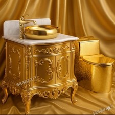 S Trap Gold Toilet SET for