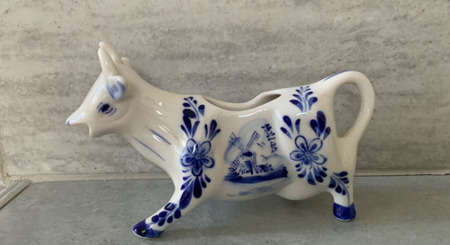 Hand painted delft ware - ware., cow