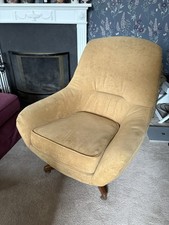 Genuine 1960’s Rocking Swivel Armchair In Camel Colour