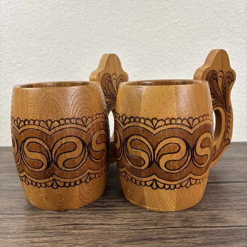 Vintage wood wooden beer mug - vintage,