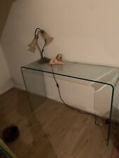 A Clear Glass Narrow Console Table 