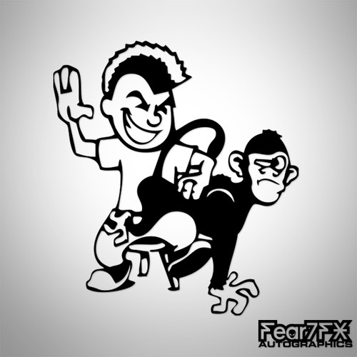 Monkey spanked decal sticker - monkey,