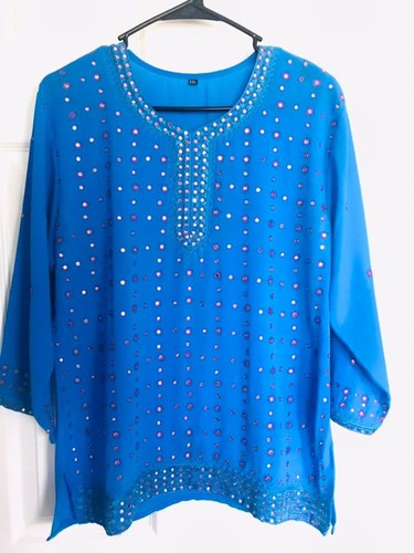 Women blue embroidered - women's,