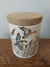 Vintage Storage Jar Flying Duck & Drake  By New Devon Pottery Newton Abbot Small