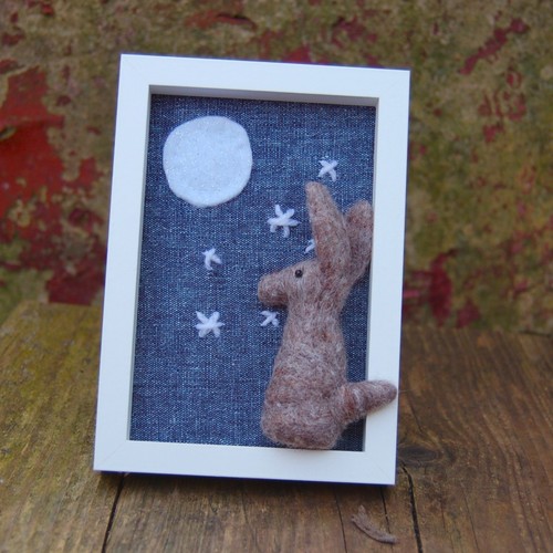 Nursery art needle felted - art,