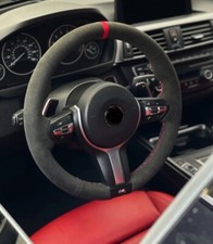 BMW Suede Alcantara Steering Wheel Cover F30 F32  F80 M3 M4 MSport Red Stripe