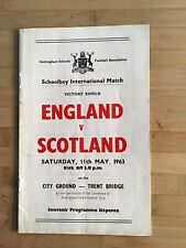 England Schoolboys v Scotland Schoolboys 1962-63 Victory Shield
