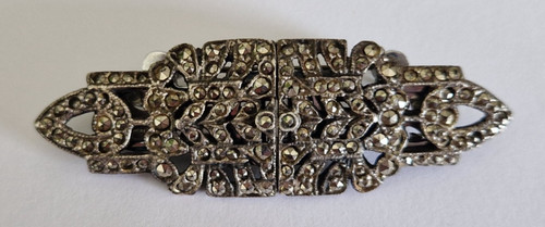 Art deco silver marcasite - art,