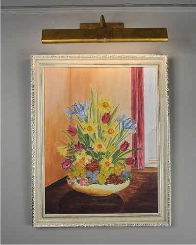 Vintage floral oil painting - floral,