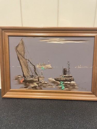 Vintage maritime oil painting - maritime,