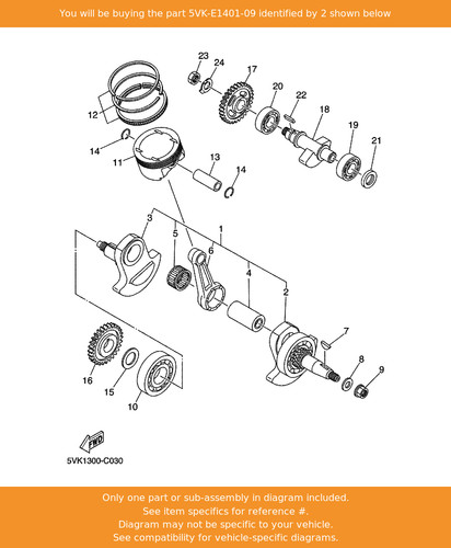 Yamaha crank sub assy - crank,