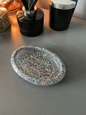 Silver Glitter Resin Oval Soap