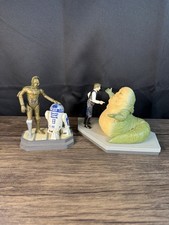 Vintage 1997 Star Wars R2-D2 Jabba C-3PO PVC Figurine Statue Set by Applause