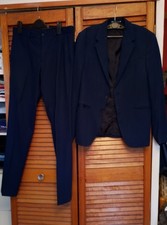 Zara Mens Navy Suit  Slim Fit