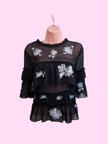 Zara black white floral - zara,