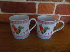 Vintage Cath Kidston Chicken Coffee Mugs  x 2