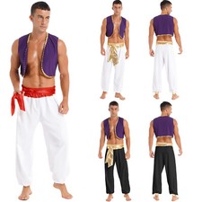 Men's Arabian Costume Halloween Party Cosplay Outfit Arab Prince Fancy Dress Up