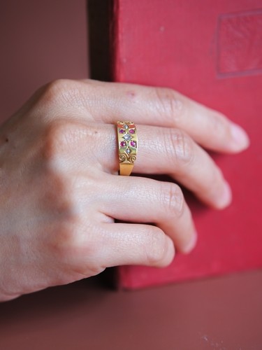 Antique 18ct gold - antique, ring