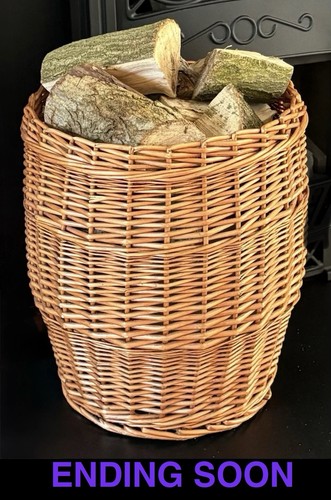 Vintage wicker basket fireside - wicker,