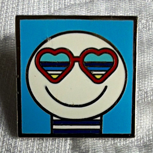 Enamel smiley face badge pin - enamel,