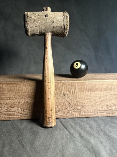 Antique leather headed hammer - antique,