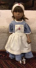 Vintage - Nurses Outfit for Sasha Doll - Handmade - Dress, Apron, Headband