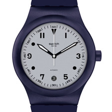 A Superb 2018 SWATCH SISTEM51 BLUE EDITION FOR HODINKE SUTZ404 UNUSED MINT BOXED