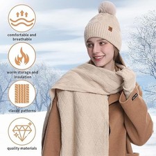 3Pcs/Set Soft Women Hats Scarf