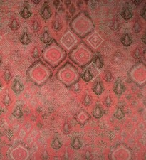 Osborne & Little Baroda NCF4413-01 Fabric - Coral/Taupe - Per Metre
