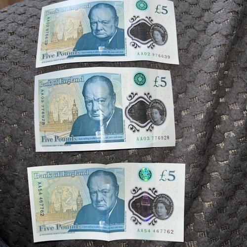 Consecutive aa01 5 - consecutive, £5