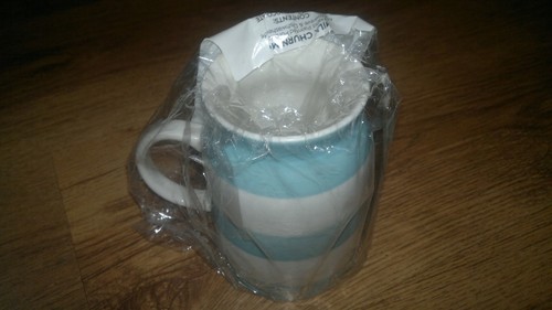 Ringtons blue and white stripe - white,