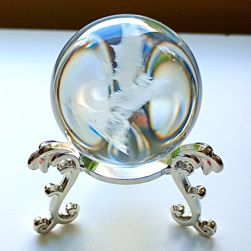 Clear glass paperweight sphere - clear,