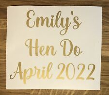 Personalised Hen Do Vinyl Decal Stickers For Crate, Box, Balloon, Gift