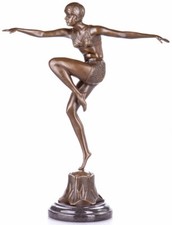 Antique Bronze Woman Sculpture