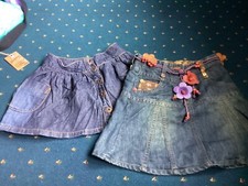 2 girls denum skirts age 6 years makes baker girl mothercare g/ condition
